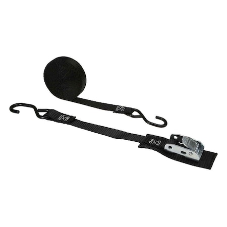 Us Cargo Control 1" x 14' Cam Strap w/ S-Hook & Wear Pad C5114SH-WP-BLK